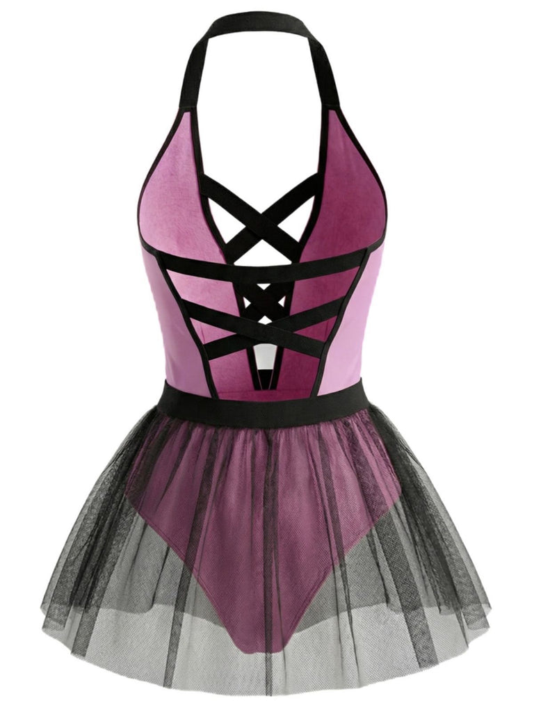 Pink 1950s Strappy Tulle Bunny Costume Set