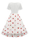 1950s Sweetheart Neck Cherry Mesh Dress