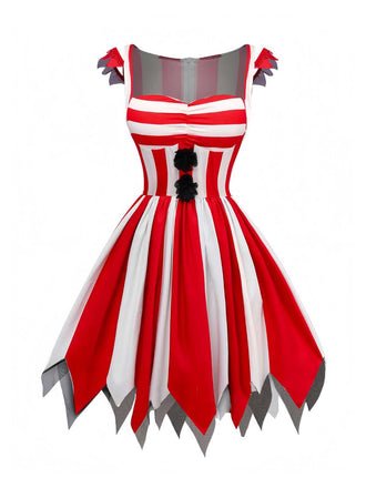 1960s Striped Halloween Evil Clown Slip Dress