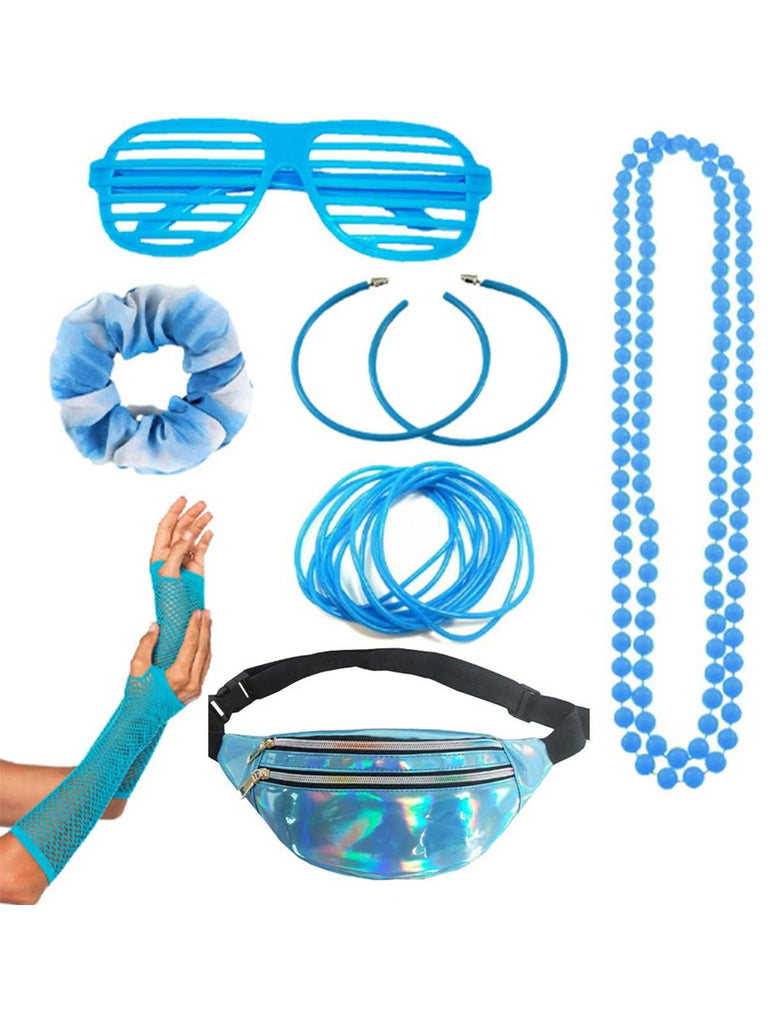 1980s Retro Costume Colorful Accessory Set