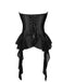 Black 1980s Gothic Strapless Lace Corset Top