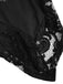 [Plus Size] Black 1970s Solid Heart Button Lace Tunic Top
