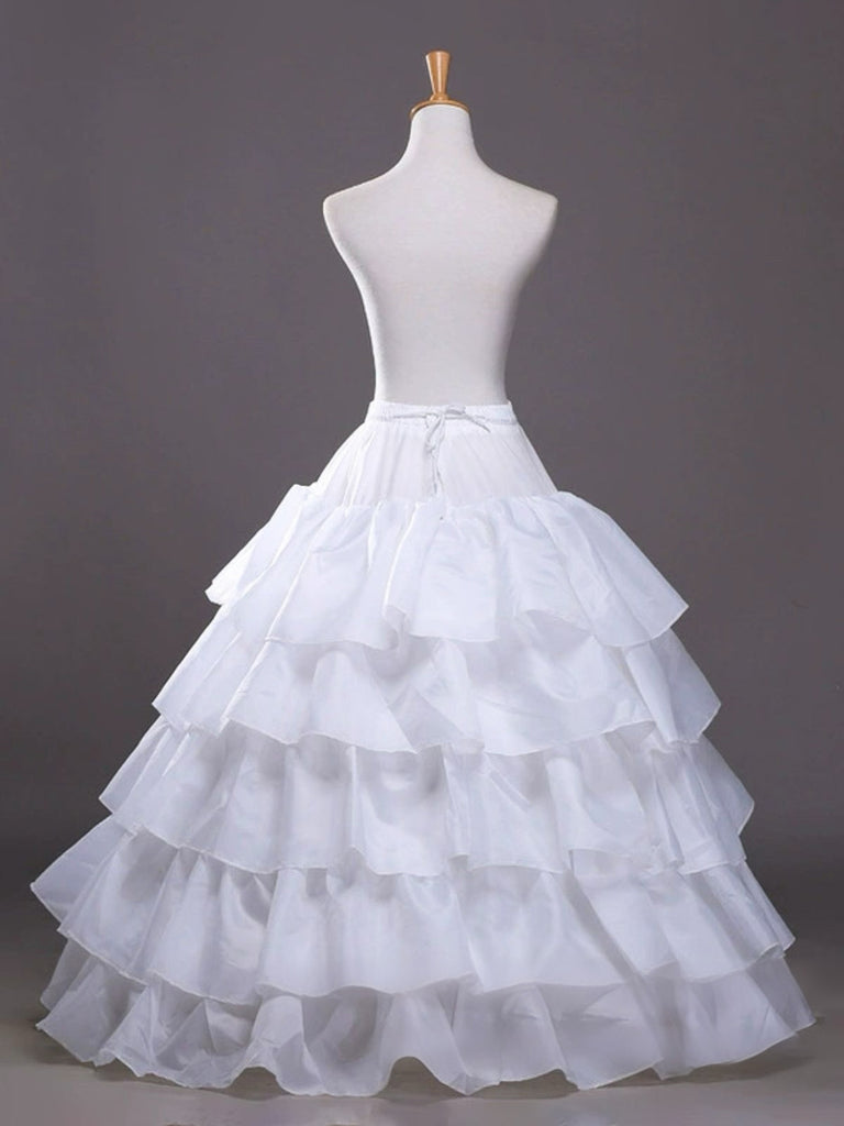White 1950s Multi-Layered Ruffled Petticoat