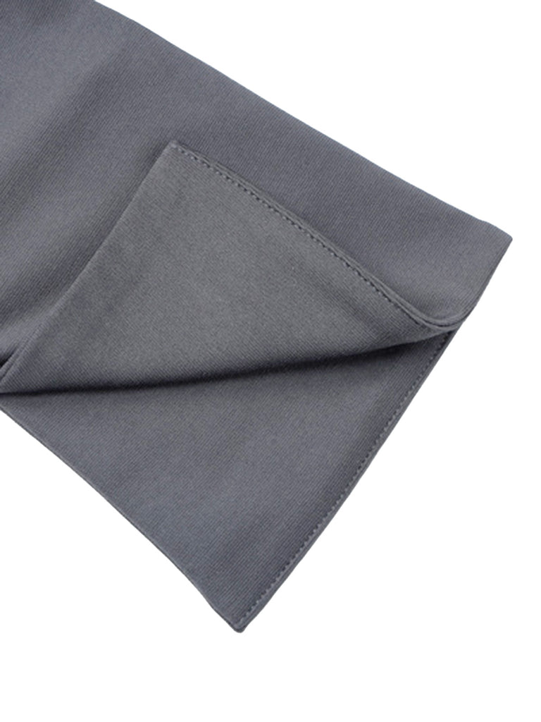 1960s Long Sleeve Faux Pockets Solid Dress