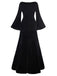 1930s Velvet Bell-Sleeve Wednesday Addams Style Dress