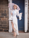White 1980s Gigot Sleeve Victorian Lace Dress