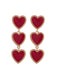 Valentine's Day Triple Heart-Shaped Pendant Earrings