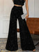 1970s Solid Sequined Disco Wide Leg Pants