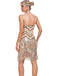 Champagne 1920s Spaghetti Strap Fringe Sequined Dress