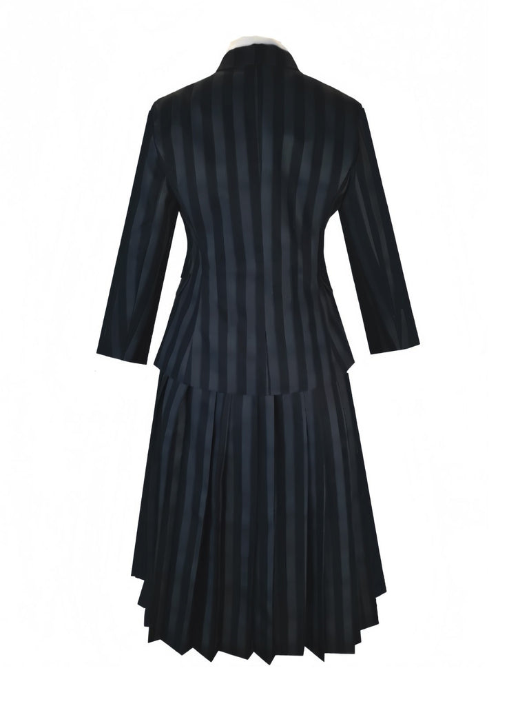 1940s Wednesday Academy Striped Uniform Costume Set