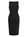 Black 1960s Colorblock Sleeveless Pencil Dress