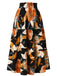 1970s Boho Floral Bow Tiered Skirt