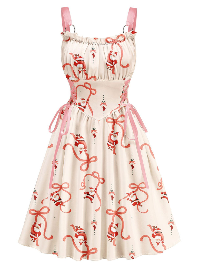 1950s Christmas Ornament Lace-Up Dress