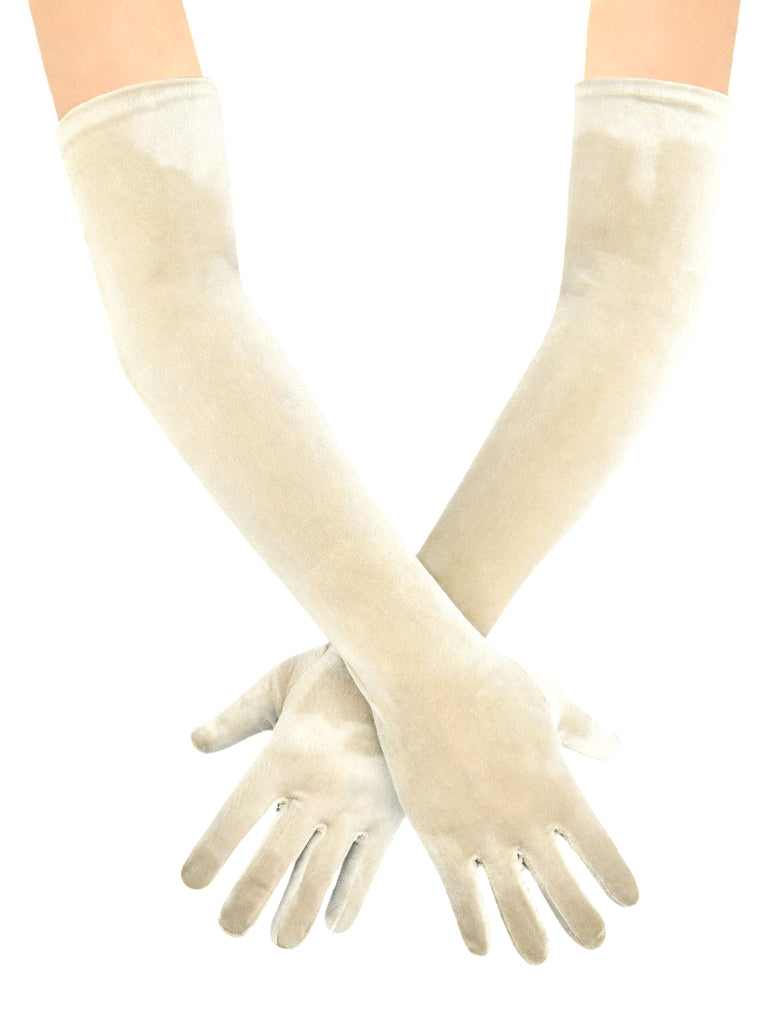 Vintage Solid Thick Velvet Long Gloves
