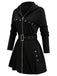 1960s Punk Hooded Zipper Belted Midi Jacket