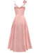 1930s Solid 3D Floral Hollow Out Slip Dress