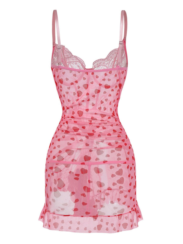 1980s Slip Lace Underwire Sheer Ruffle Nightgown