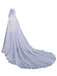 Black Halloween Vampire Bride Mesh Hooded Cape Cloak