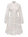White 1960s Solid Pure Cotton Lace Dress