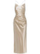 Champagne 1930s Satin Backless Slip Dress