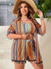 [Plus Size] 4PCS 1970s Striped Bikini Set & Cover-Up - vintage swimsuit, pin-up swimwear for vintage lovers