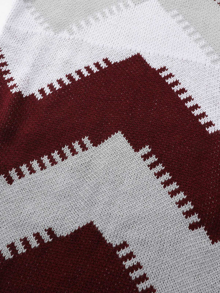 1960s Colorblock Knit Sweater Dress