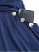 [Plus Size] Navy Blue 1970s Star Print Ruffle Flounce Sleeve Dress