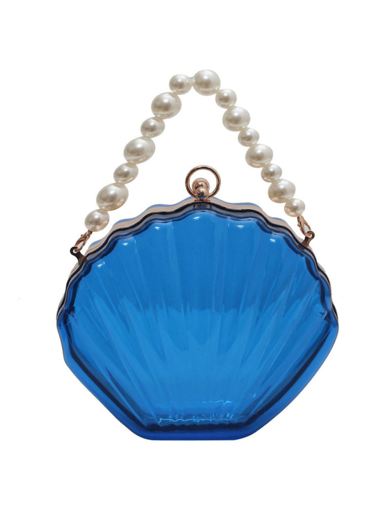 Vintage 3D Seashell Transparent Pearl Chain Bag