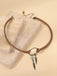 Leather Choker & Feather Dreamcatcher Tassel Earrings Set