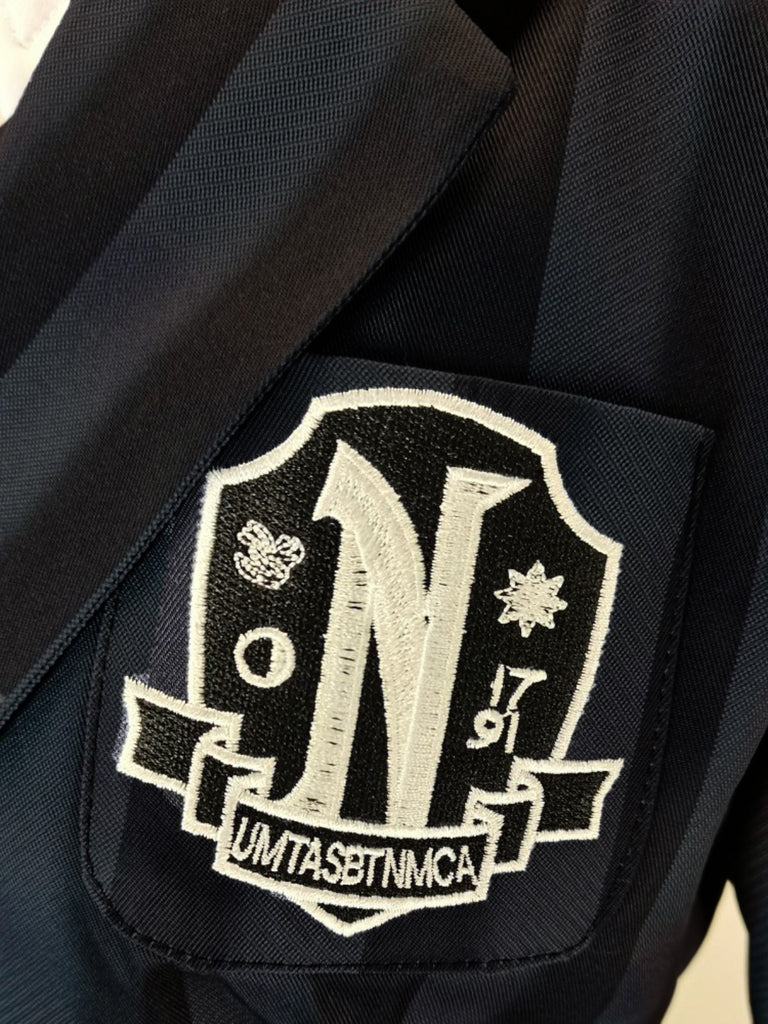 1940s Wednesday Academy Striped Uniform Costume Set