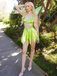3PCS Green 1950s Fairy Princess Costume Set With Wings