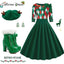 Green 1950s Christmas Plaid Patchwork Dress