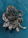 Vintage Rhinestones Rose Brooch