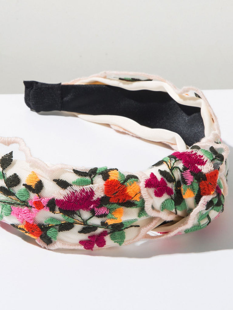 Retro Boho Embroidered Floral Headband