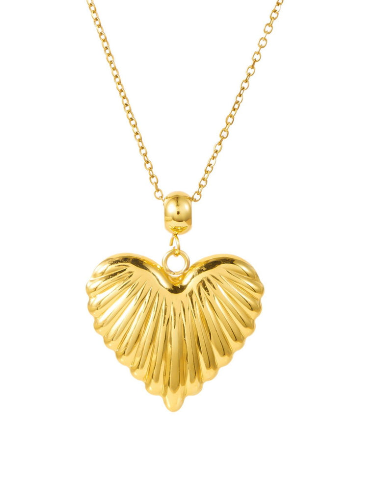 Vintage Stainless Steel Heart Necklace