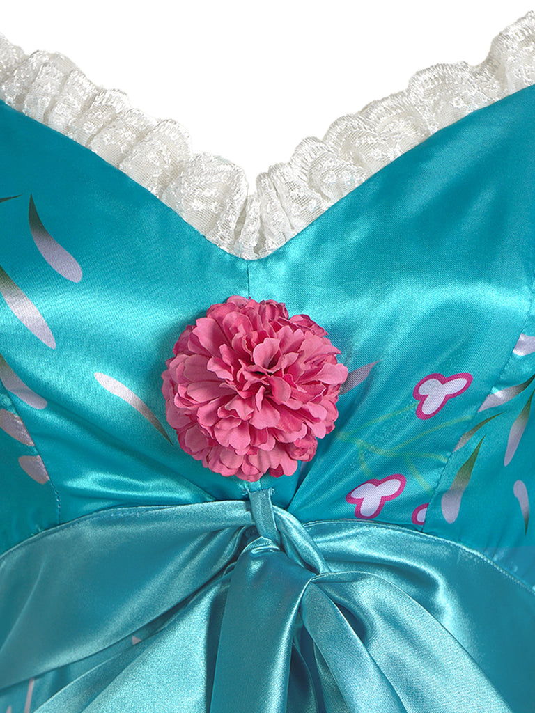 1980s Enchanted Giselle-Inspired Cosplay Floral Princess Dress