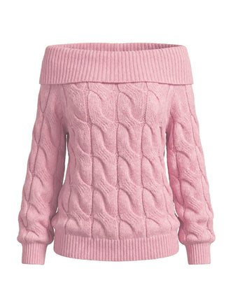 2000s Y2K Solid Off-Shoulder Sweater