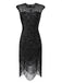 1920s Sequin Beads Fringed Evening Dress