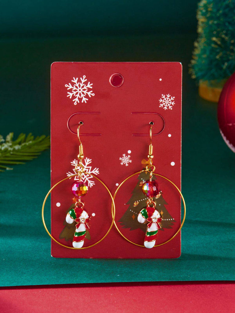 Christmas Tree & Snowman & Candy Cane Earrings