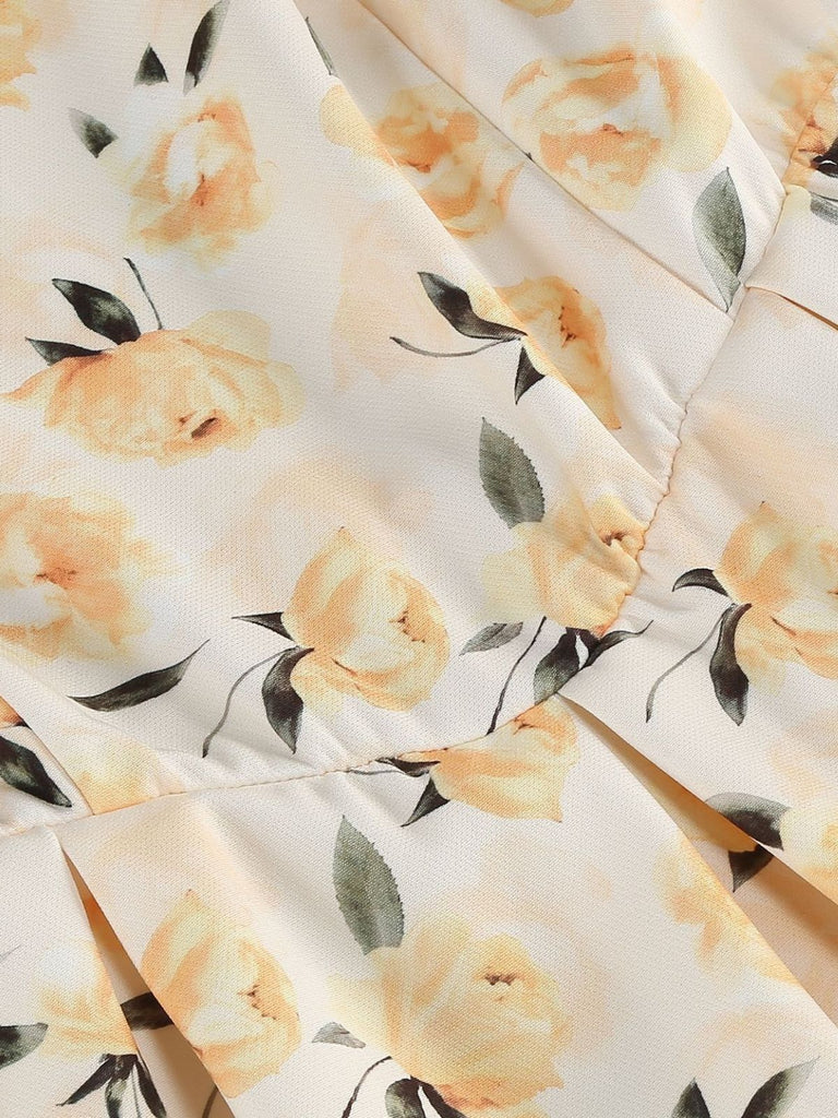 1950s Vintage Floral Swing Dress