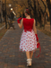 Red 1950s Heart Bow Sleeveless Dress