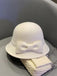 Vintage Solid Faux Wool Bowknot Cloche Hat