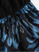 [Plus Size] Dark Blue 1950s Feather Jacquard Asymmetric Dress