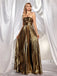 Gold 1930s Metallic Cross Halter Pleated Dress