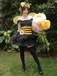 5PCS Yellow & Black 1950s Honey Bee Costume Halloween Cosplay Set