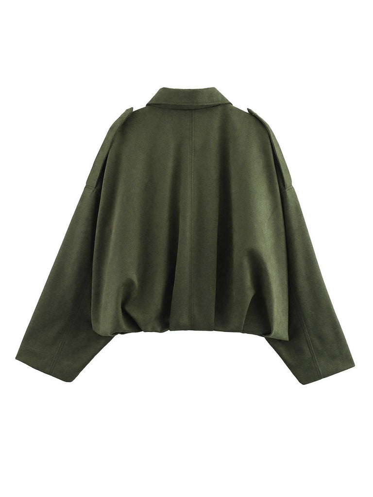 1980s Lapel Oversized Suede Jacket