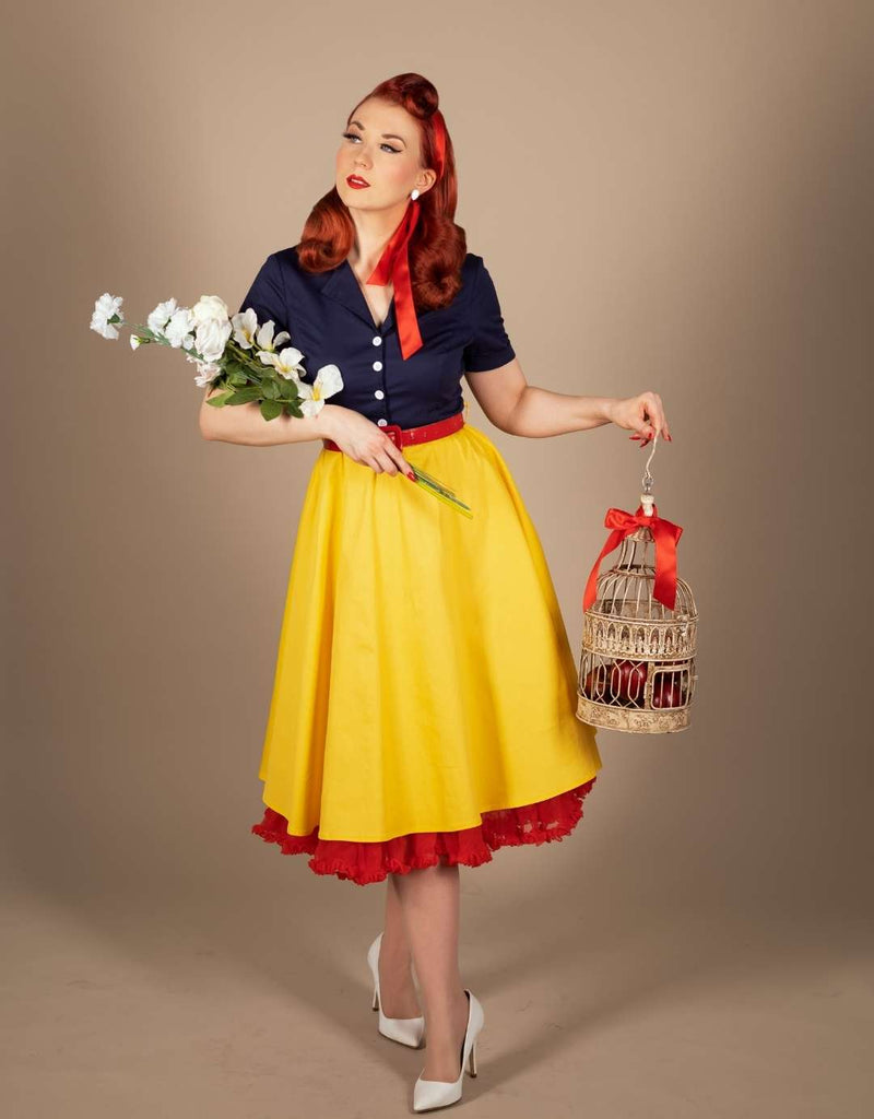 Snow White Style Button 1950s Dress