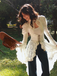 White 1980s Gigot Sleeve Victorian Lace Dress