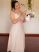 1950s Pastel Plaid Ruffled Bow Sweetheart Neck Swing Dress