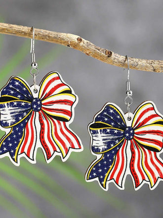 Vintage Multicolor Bow Star Earring